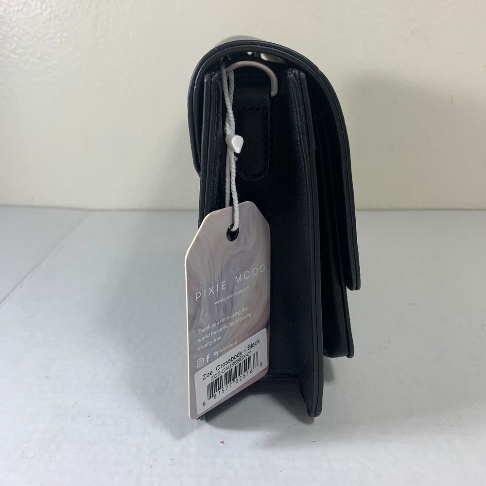 NWT Pixie Mood Zoe Crossbody Bag Black Vegan Leather Purse Spring Causebox 2020 - Picture 3 of 11